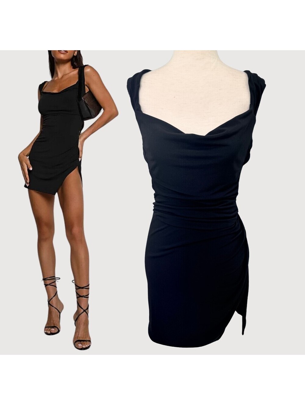 Tiger Mist Joslin Black Ruched Mini Dress NWT M